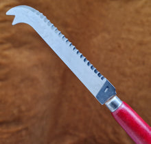Load image into Gallery viewer, Vintage Read Painted Wooden Handle Steel Cheese Knife