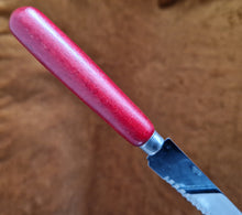 Load image into Gallery viewer, Vintage Read Painted Wooden Handle Steel Cheese Knife