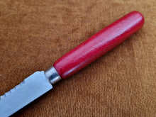 Load image into Gallery viewer, Vintage Read Painted Wooden Handle Steel Cheese Knife