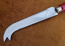Load image into Gallery viewer, Vintage Read Painted Wooden Handle Steel Cheese Knife