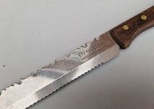 Load image into Gallery viewer, Vintage Kitchen Serrated Bread Knife Prestige Brand Stainless Steel Wooden Wood Handle