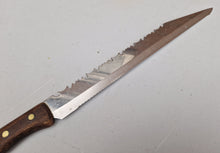 Load image into Gallery viewer, Vintage Kitchen Serrated Bread Knife Prestige Brand Stainless Steel Wooden Wood Handle