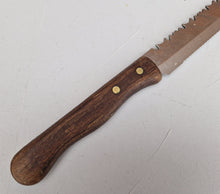 Load image into Gallery viewer, Vintage Kitchen Serrated Bread Knife Prestige Brand Stainless Steel Wooden Wood Handle
