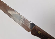 Load image into Gallery viewer, Vintage Kitchen Serrated Bread Knife Prestige Brand Stainless Steel Wooden Wood Handle
