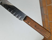 Load image into Gallery viewer, Vintage Granton Butcher KNIFE William Grant & Sons Ltd. Scalloped Edge Cutlery Wooden Handle