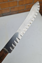 Load image into Gallery viewer, Vintage Granton Butcher KNIFE William Grant & Sons Ltd. Scalloped Edge Cutlery Wooden Handle