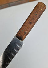 Load image into Gallery viewer, Vintage Granton Butcher KNIFE William Grant & Sons Ltd. Scalloped Edge Cutlery Wooden Handle