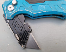 Load image into Gallery viewer, OX Pro Heavy Duty Fixed Blade Folding Utility DIY Knife Blue Black Colour