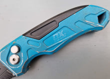 Load image into Gallery viewer, OX Pro Heavy Duty Fixed Blade Folding Utility DIY Knife Blue Black Colour