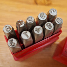 Load image into Gallery viewer, Vintage Priority Number Punches 1/8"  Made In England 0-9 Marking Punches for leather and wood