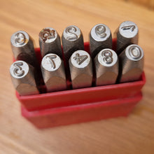 Load image into Gallery viewer, Vintage Priority Number Punches 1/8"  Made In England 0-9 Marking Punches for leather and wood