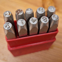 Load image into Gallery viewer, Vintage Priority Number Punches 1/8"  Made In England 0-9 Marking Punches for leather and wood