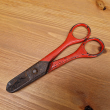 Load image into Gallery viewer, Antique Pruning Scissors Shears Kutrite Sheffield England Red painted handles gardening tool