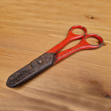 Load image into Gallery viewer, Antique Pruning Scissors Shears Kutrite Sheffield England Red painted handles gardening tool