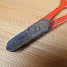 Load image into Gallery viewer, Antique Pruning Scissors Shears Kutrite Sheffield England Red painted handles gardening tool