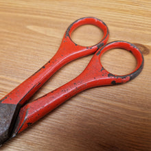 Load image into Gallery viewer, Antique Pruning Scissors Shears Kutrite Sheffield England Red painted handles gardening tool