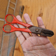 Load image into Gallery viewer, Antique Pruning Scissors Shears Kutrite Sheffield England Red painted handles gardening tool