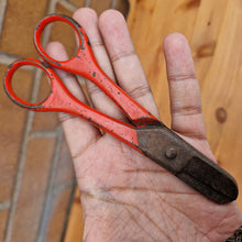 Load image into Gallery viewer, Antique Pruning Scissors Shears Kutrite Sheffield England Red painted handles gardening tool