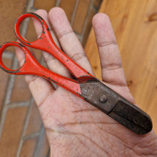 Load image into Gallery viewer, Antique Pruning Scissors Shears Kutrite Sheffield England Red painted handles gardening tool