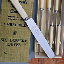 Load image into Gallery viewer, Dessert Knives - Boxed Set of 6 - CWS Unity Brand-Sheffield Stainless-Vintage