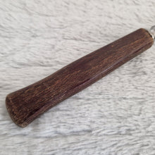 Load image into Gallery viewer, Antique steel meat fork with wooden handle and steel cuff