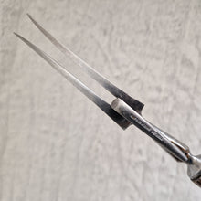 Load image into Gallery viewer, Antique steel meat fork with wooden handle and steel cuff