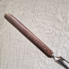 Load image into Gallery viewer, Antique steel meat fork with wooden handle and steel cuff