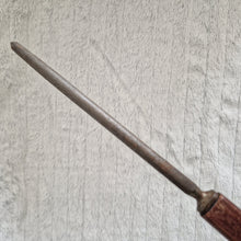Load image into Gallery viewer, Vintage 1970s cooks forged steel knife sharpener utensil teak wood wooden handle