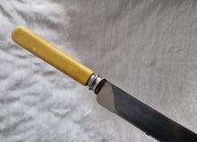 Load image into Gallery viewer, Fine vintage bread or carving knife with cream colour resin handle, Stainless Steel , Made In Sheffield England, 31.5cm long
