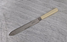 Load image into Gallery viewer, A fine Vintage Bread or Cake knife with cream colour resin handle ~ For Wedding Cake, Christmas Cake, Celebration Cake Slice, Firth Stainless Steel Made In Sheffield England, 25.5cm long