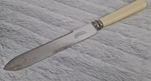 Load image into Gallery viewer, A fine Vintage Bread or Cake knife with cream colour resin handle ~ For Wedding Cake, Christmas Cake, Celebration Cake Slice, Firth Stainless Steel Made In Sheffield England, 25.5cm long