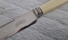 Load image into Gallery viewer, A fine Vintage Bread or Cake knife with cream colour resin handle ~ For Wedding Cake, Christmas Cake, Celebration Cake Slice, Firth Stainless Steel Made In Sheffield England, 25.5cm long