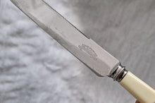 Load image into Gallery viewer, A fine Vintage Bread or Cake knife with cream colour resin handle ~ For Wedding Cake, Christmas Cake, Celebration Cake Slice, Firth Stainless Steel Made In Sheffield England, 25.5cm long