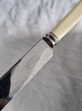 Load image into Gallery viewer, A fine Vintage Bread or Cake knife with cream colour resin handle ~ For Wedding Cake, Christmas Cake, Celebration Cake Slice, Firth Stainless Steel Made In Sheffield England, 25.5cm long