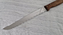 Load image into Gallery viewer, Vintage Kitchen Serrated Bread Knife Richardson Sheffield Laser Patent Stainless Steel Wood Handle