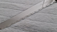 Load image into Gallery viewer, Vintage Kitchen Serrated Bread Knife Richardson Sheffield Laser Patent Stainless Steel Wood Handle