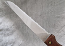 Load image into Gallery viewer, Vintage Kitchen Serrated Bread Knife Richardson Sheffield Laser Patent Stainless Steel Wood Handle