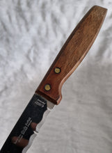 Load image into Gallery viewer, Vintage Kitchen Serrated Bread Knife Richardson Sheffield Laser Patent Stainless Steel Wood Handle