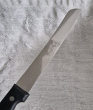 Load image into Gallery viewer, Vintage Black Plastic Handle Stainless Steel Serrated Bread Knife - Circa 1990's , 32cm Long