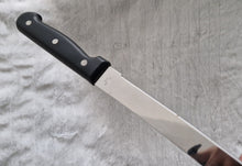 Load image into Gallery viewer, Vintage Black Plastic Handle Stainless Steel Serrated Bread Knife - Circa 1990's , 32cm Long