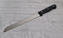 Load image into Gallery viewer, Vintage Black Plastic Handle Stainless Steel Serrated Bread Knife - Circa 1990's , 32cm Long