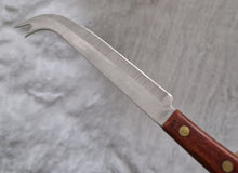 Load image into Gallery viewer, A vintage Prestige brand cheese knife. Hollow Ground, Vanadium Stainless Steel with a riveted wooden handle, Made In England, 19.5cm long
