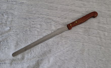 Load image into Gallery viewer, Long Bread / Cheese Cutting Knife with Wooden Handle, Stainless Steel, Made In England, 34cm long