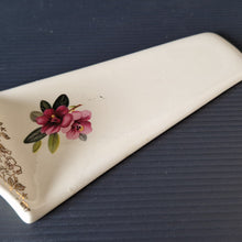 Load image into Gallery viewer, Vintage cake pastry server porcelain gilded floral Made in England elegant 1950s baking farmhouse country kitchen special occasion celebrate