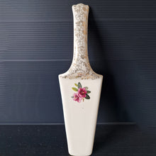 Load image into Gallery viewer, Vintage cake pastry server porcelain gilded floral Made in England elegant 1950s baking farmhouse country kitchen special occasion celebrate