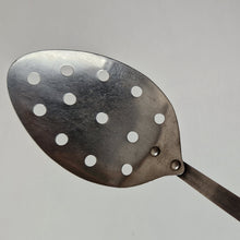 Load image into Gallery viewer, Vintage Stainless Steel Strainer Spoon Utensil, Wooden Handle, Retro Kitchenalia, 25.5cm Long