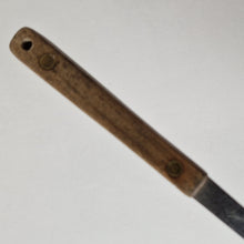 Load image into Gallery viewer, Vintage Stainless Steel Strainer Spoon Utensil, Wooden Handle, Retro Kitchenalia, 25.5cm Long