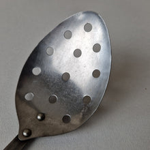 Load image into Gallery viewer, Vintage Stainless Steel Strainer Spoon Utensil, Wooden Handle, Retro Kitchenalia, 25.5cm Long