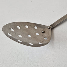 Load image into Gallery viewer, Vintage Stainless Steel Strainer Spoon Utensil, Wooden Handle, Retro Kitchenalia, 25.5cm Long
