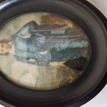 Load image into Gallery viewer, Vintage Victorian The Blue Boy Thomas Gainsborough 1727-1788 Oval Print Of Painting In Black Wooden FrameFramed Wall Hang 14cm x 11.5cm